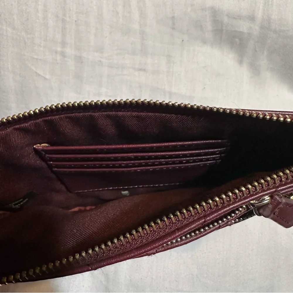 Maroon Guess Wristlet - 3 pocket